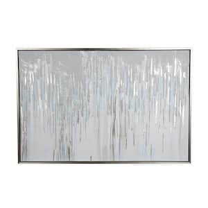 1- Panel Abstract Melting Framed Wall Art with Gold Foil Accents 40 in. x 60 in.