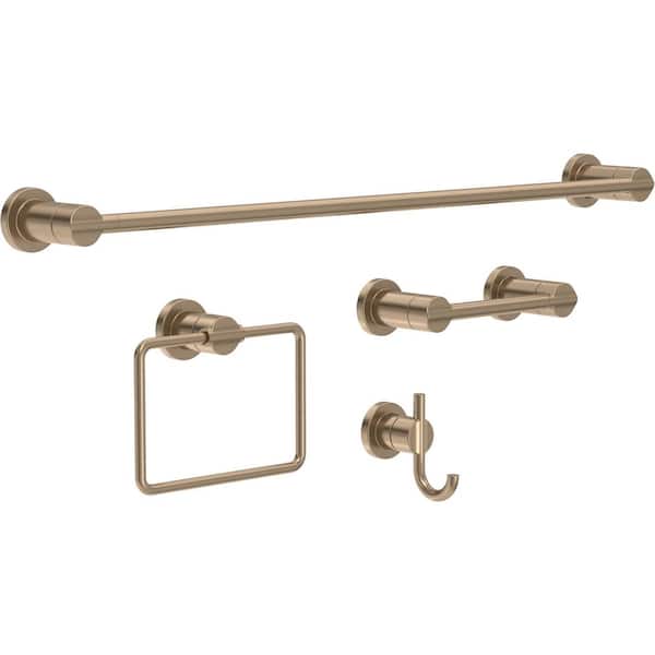 Nicoli 4 Piece Bathroom Hardware Accessories Kit, Champaign Bronze