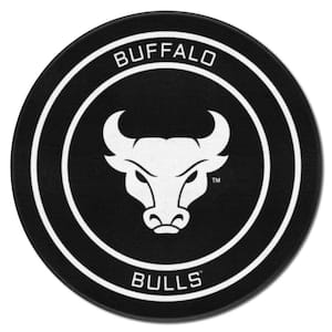 Buffalo Black 2 ft. Round Hockey Puck Accent Rug