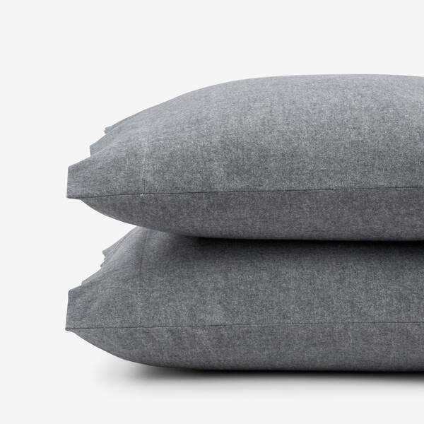 The Company Store Legends Hotel Bromley Yarn-Dyed Velvet Smoke Cotton Flannel King Pillowcase (Set of 2)