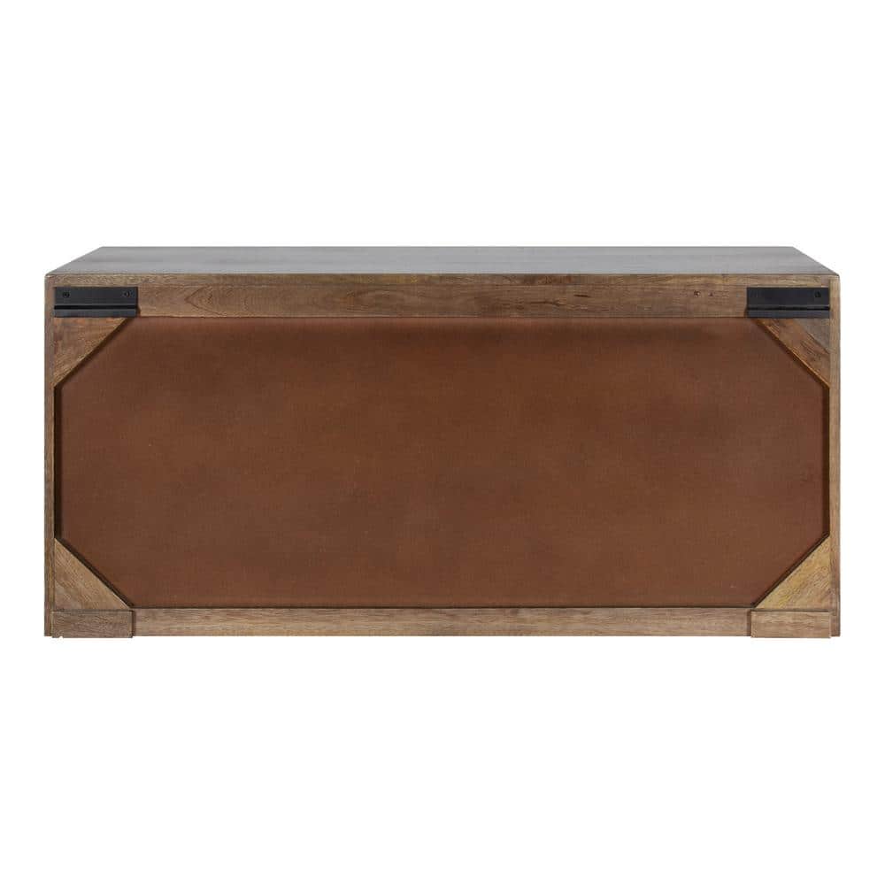 Natural Mango Wood Scandinavian Wall Cabinet with Two Doors