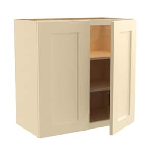 Newport Cream Painted Plywood Shaker Assembled Wall Kitchen Cabinet Soft Close 24 W in. 12 D in. 24 in. H