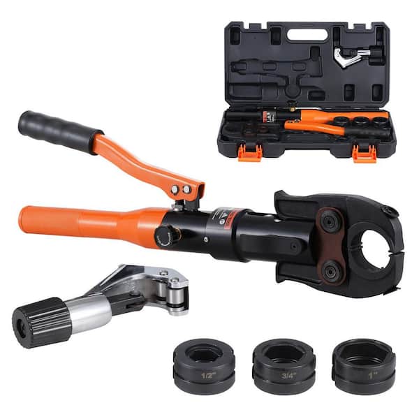 Hydraulic Copper Pipe Crimping Tool, 1/2 in., 3/4 in., 1 in. Jaws, for Tube Fittings and Tight Spaces