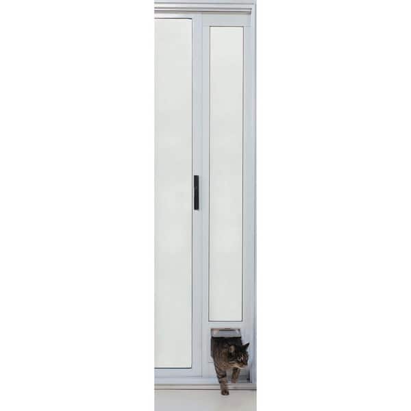 White Cat Flap Pet Patio Door Insert, Cat Flap Sliding Glass Door