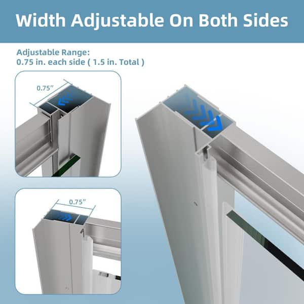 30 to 31.5 in. W x 72 in. H Framed Pivot Shower Door in Brushed Nickel with Nano-Coated Tempered Glass