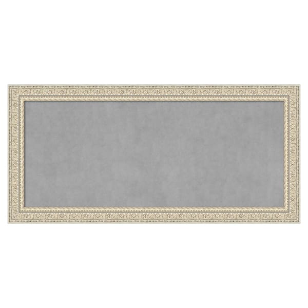 Amanti Art Fair Baroque Cream 53 in. x 25 in. Framed Magnetic Board