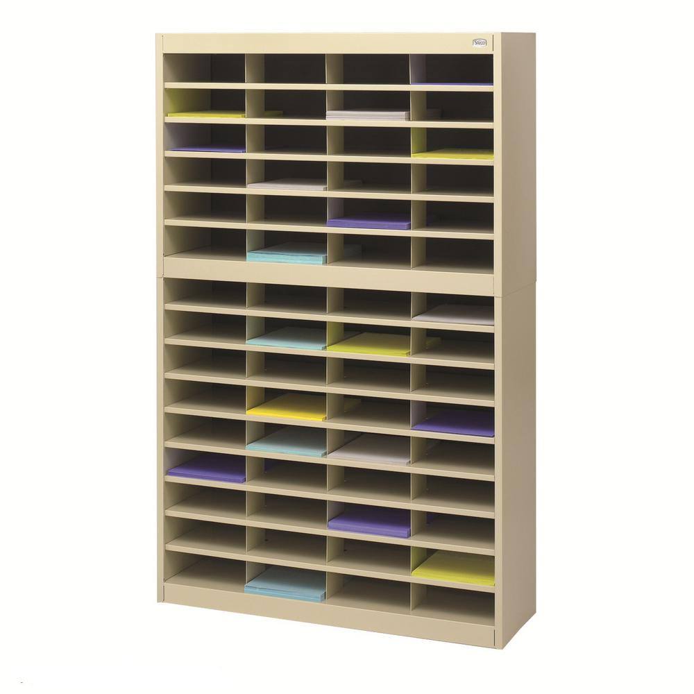 Black Steel 60-Compartment Literature Organizer