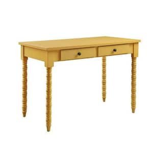 yellow wood desk