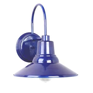 Jean Blue Dusk to Dawn Outdoor Hardwired Barn Sconce
