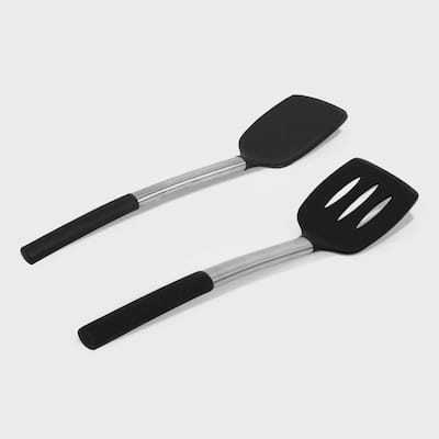 Kaluns Nylon Black Stainless Steel Cooking Utensils (Set of 10) K-CUS10-HD  - The Home Depot