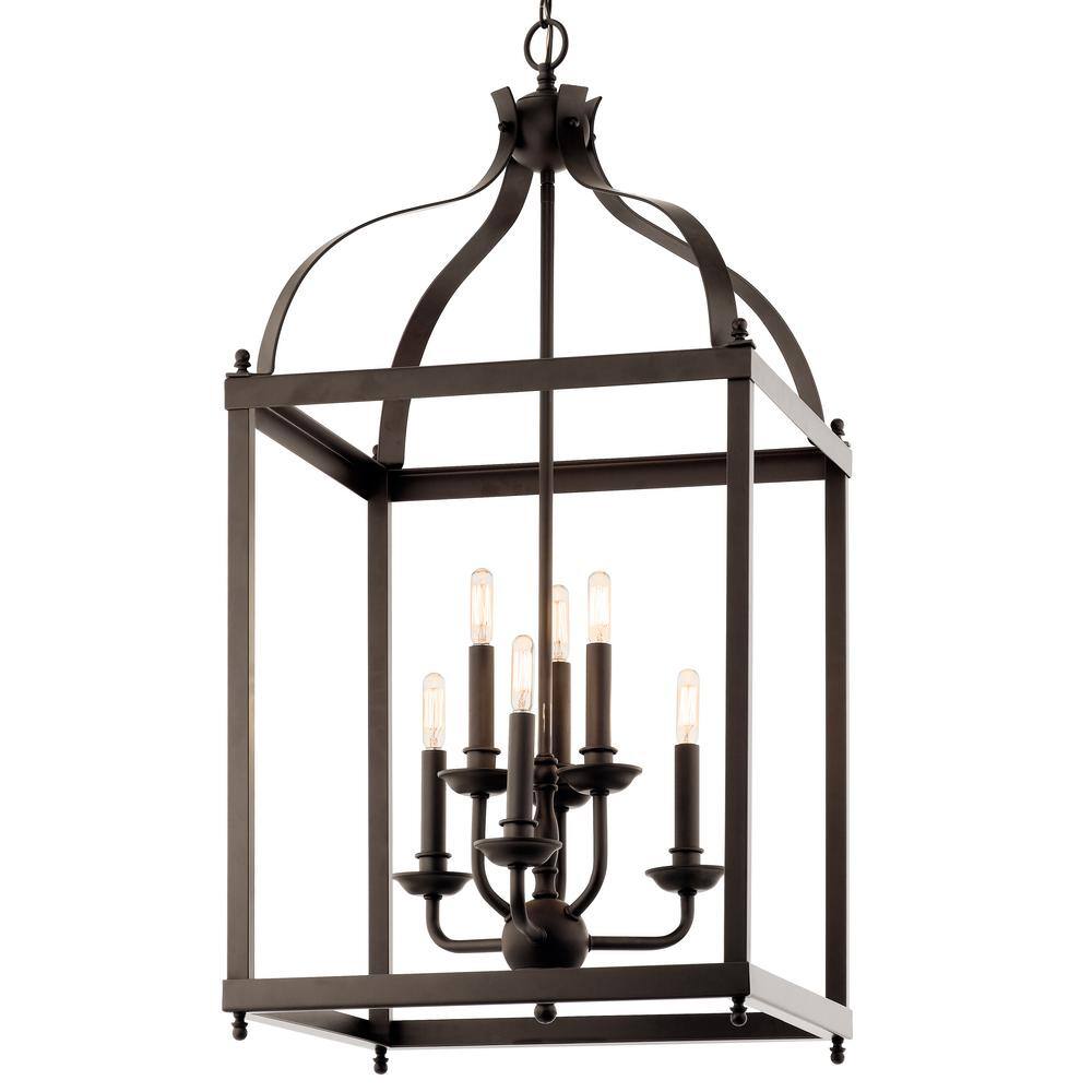 Distressed Bronze 36.25" Traditional Cage Pendant Light
