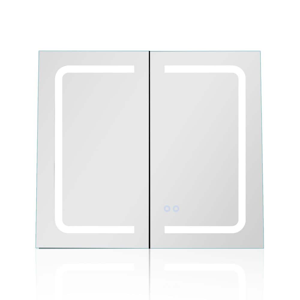 27.5 in. W x 31.5 in. H Rectangular Aluminum Medicine Cabinet with Mirror W