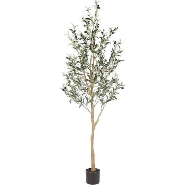 Unbranded 6 ft. Artificial Olive Tree in Pot with Branches and Fruits