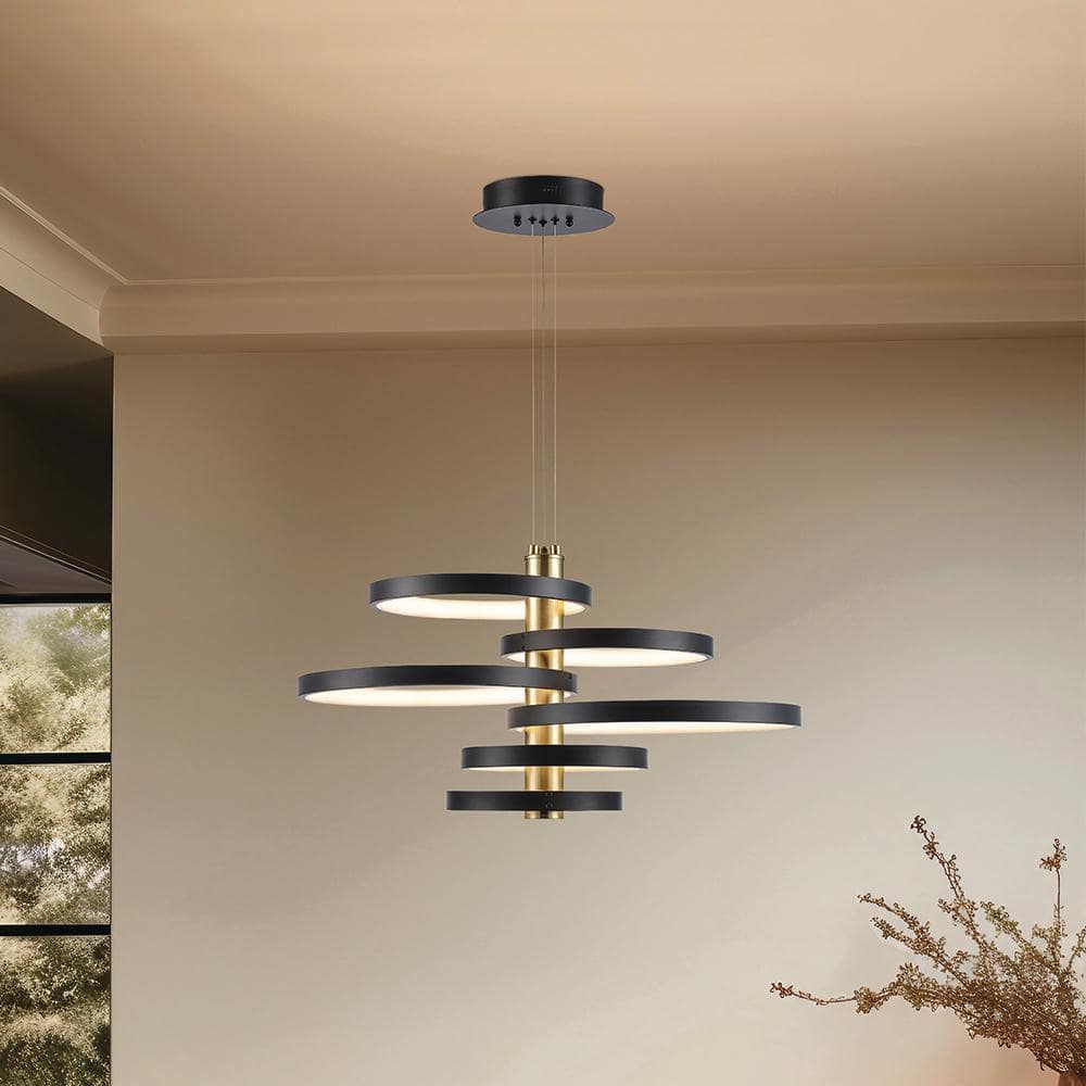 Rennnsan Kimberly 3 -Light Black Modern/contemporary Clear Glass Geometric Large Hanging Kitchen Island Light | KI810102078, image size:1000x1000