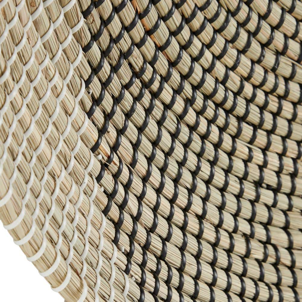 Brown and Off-White Spiral Seagrass Wall Basket Set