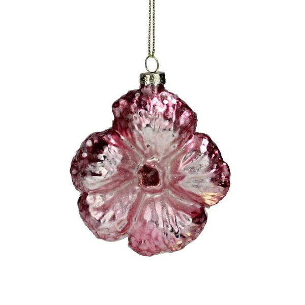 Northlight 3.5 in. Light Pink Glass Flower Christmas Ornament