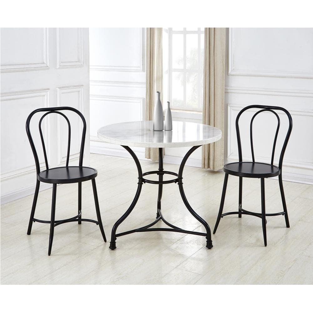 Charming Bistro Farmhouse 38" Round Marble Dining Table