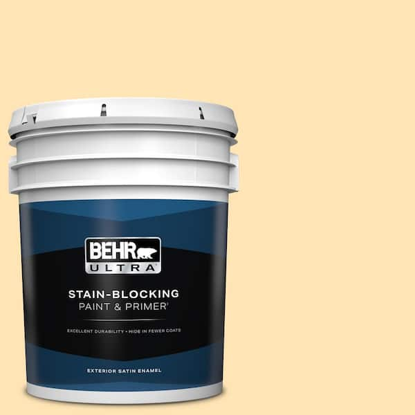 BEHR ULTRA 5 gal. #P250-2 Golden Nectar Satin Enamel Exterior Paint & Primer