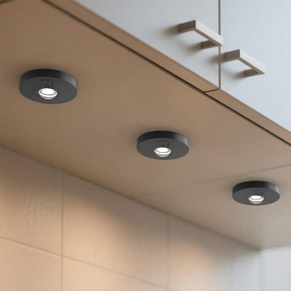 3 Pack Black Round LED Picture Lights,Dimmable with Remote & Timer, 3 Color Temperature for Paintings, Portraits, Frames