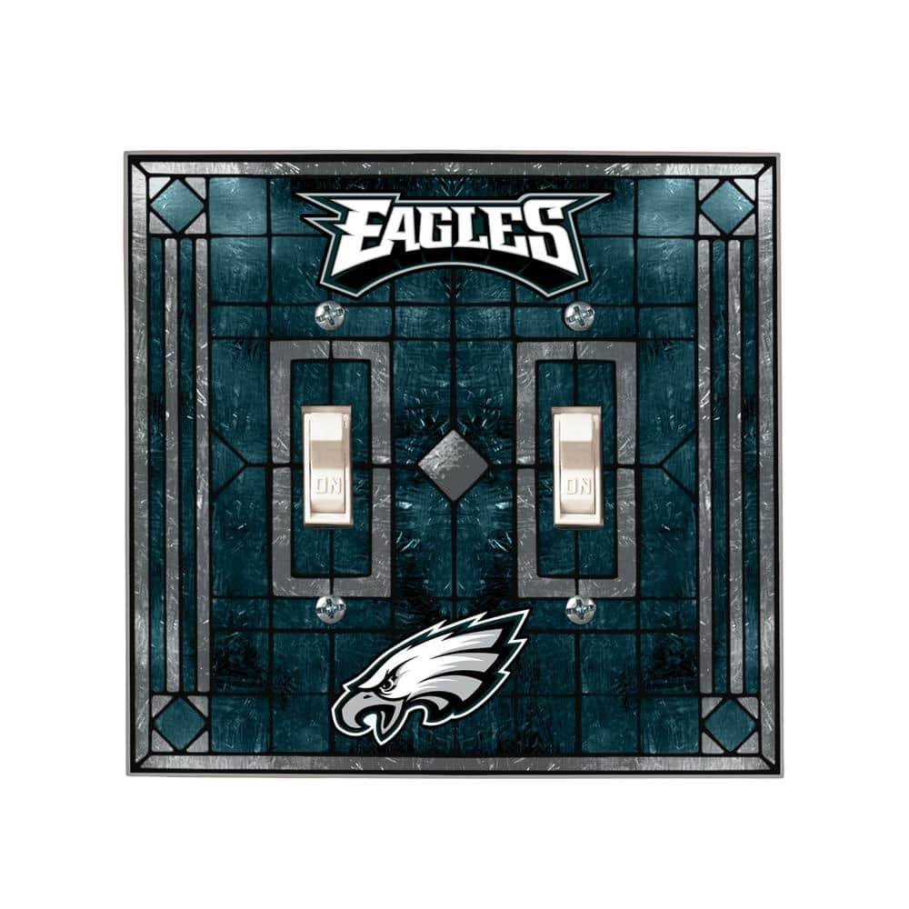 The Memory Company NFL Eagles 2-Gang 2 Duplex Dbl Lightswitch Cover NFL ...
