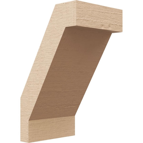 Ekena Millwork 5 in. x 10 in. x 6 in. Burlington Rough Cedar Woodgrain Timberthane Polyurethane Knee Brace, Primed