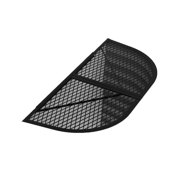 feldhawk Window Well Cover 26 in. W x 72 in. H x 3.5 in. D Steel Powder Coated Black D Shaped Egress Covering Semi-universal fit