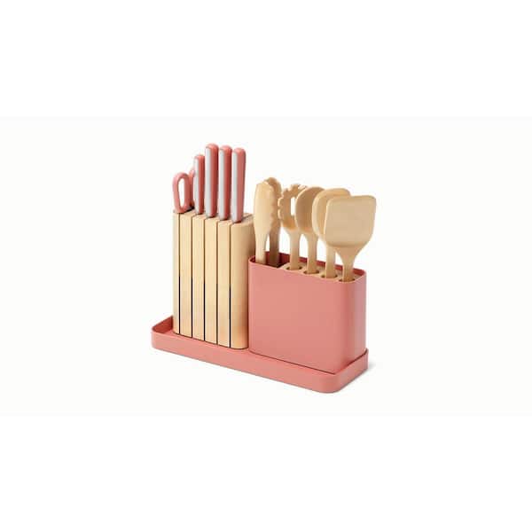 CARAWAY HOME 14 Piece Steel German Knife and Utensil Set in Perracotta