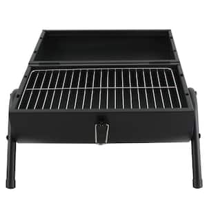Delwin Portable Charcoal Grill in Black