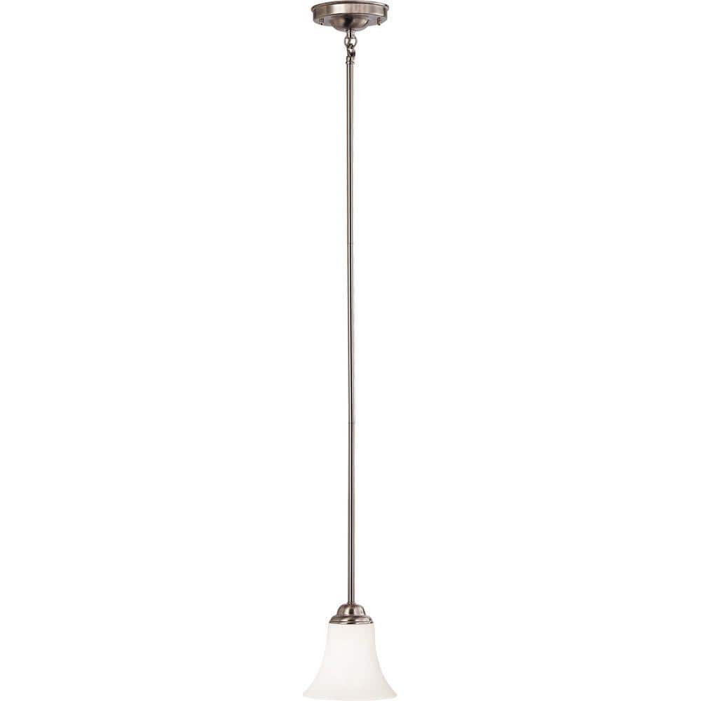 1-Light Brushed Nickel Mini Pendant with Satin White Glass price history on PriceWatchPro