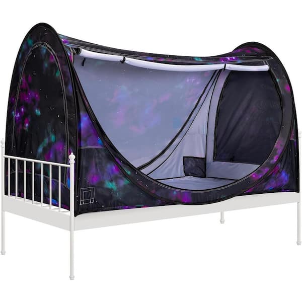 VIVOHOME 3 ft. x 6 ft. Indoor Pop-Up Privacy Bed Canopy with 4 Doors and Mosquito Mesh, Dark Starry Sky Pattern