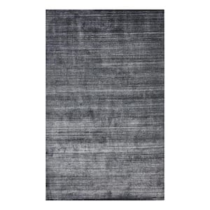 Harbor Contemporary Solid Marengo 8 ft. x 10 ft. Hand-Knotted Area Rug