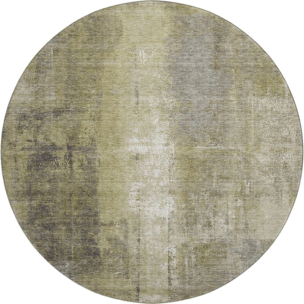 Mayfield Premium Machine Washable Abstract AMF1980 Gold 8 ft. x 8 ft. Round Rug price history on PriceWatchPro