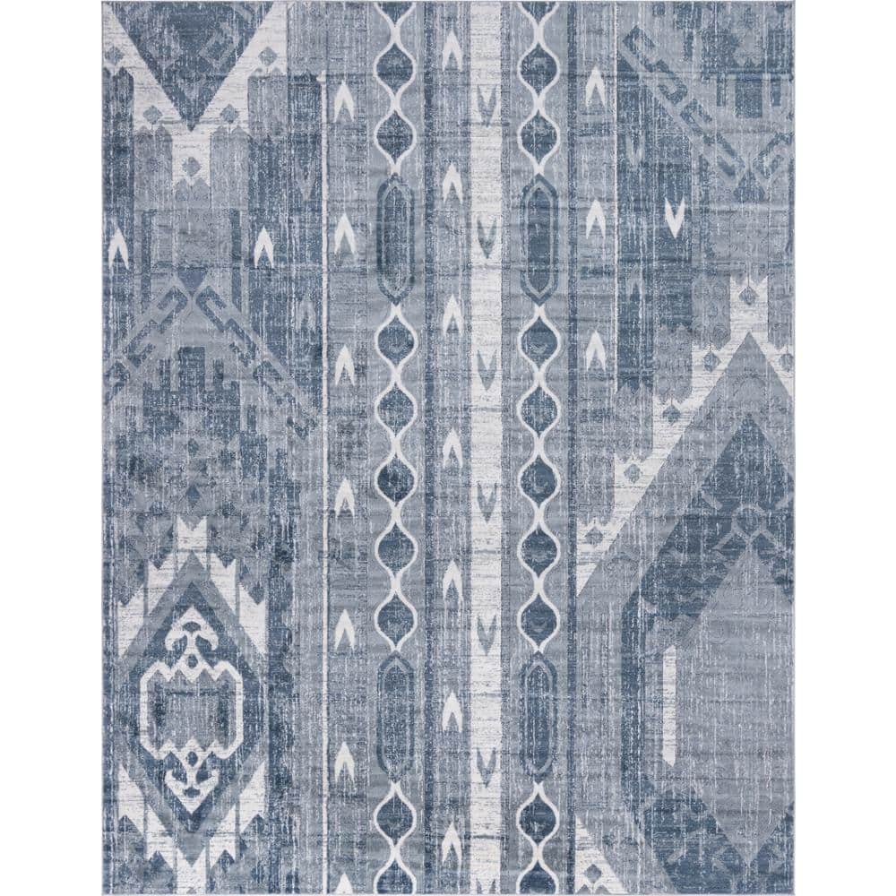 Unique Loom Portland Orford Blue 10 ft. x 13 ft. Area Rug 3147091 The