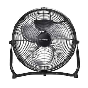 18 in. 3-Speed High-Velocity Industrial Heavy-Duty Metal Floor Fan in Black with Tilting Head for Outdoor/Indoor Use
