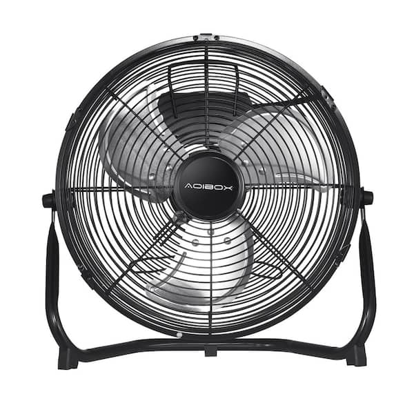 18 in. 3-Speed High-Velocity Industrial Heavy-Duty Metal Floor Fan in Black with Tilting Head for Outdoor/Indoor Use