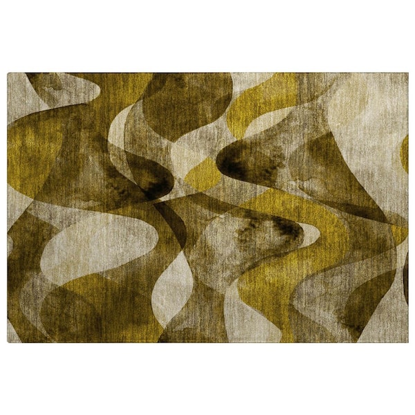 Dream Shag Premium Machine Washable Abstract ADS536 Coffee 2 ft. x 3 ft. Accent Rug