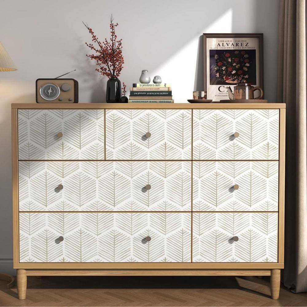 Beige and White Geometric Self-Adhesive Vinyl Wallpaper