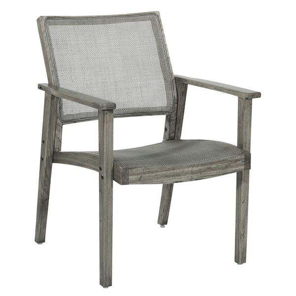 OSP Home Furnishings Lavine Cane Armchair with Rustic Grey Frame