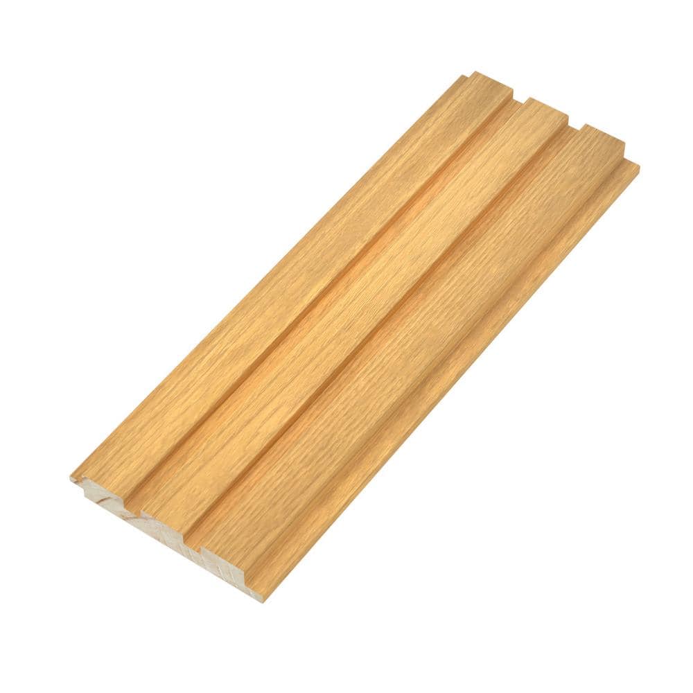 Ejoy 94.4 in. x 5 in x 0.8 in. Solid Wood Wall 3 Grid Siding Board in ...