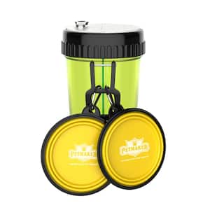 3-in-1 Travel Pet Feeding Containers in Green/Yellow