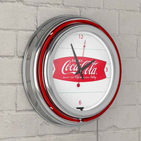 Trademark 14 in. Coca-Cola Refreshing Feeling Neon Wall Clock coke