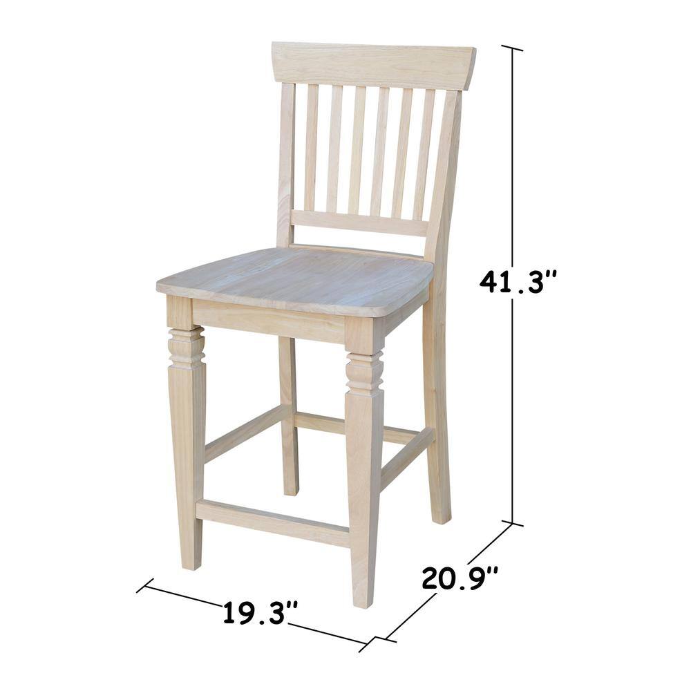 Seattle Traditional Rubberwood Counter-Height Stool, 24" Brown