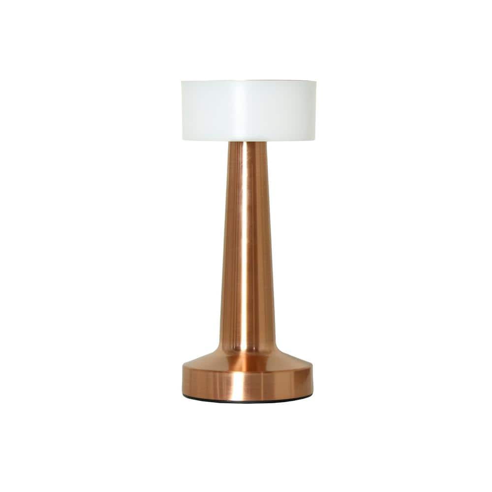 Copper 8.5" Cordless Touch Sensor Saucer Desk Lamp