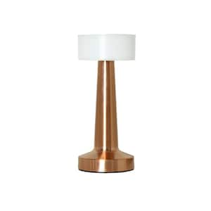 8.5 in. Mushroom Magic Dimming & Rechargeable Cordless 4-Way Touch Sensor Saucer Desk Lamp, Copper