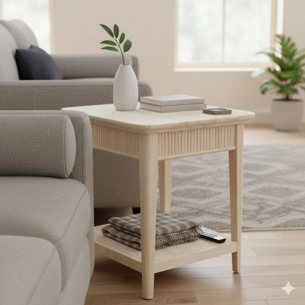 Haven 22 in. Unfinished Rectangular Solid Wood End Table - thumbnail 9