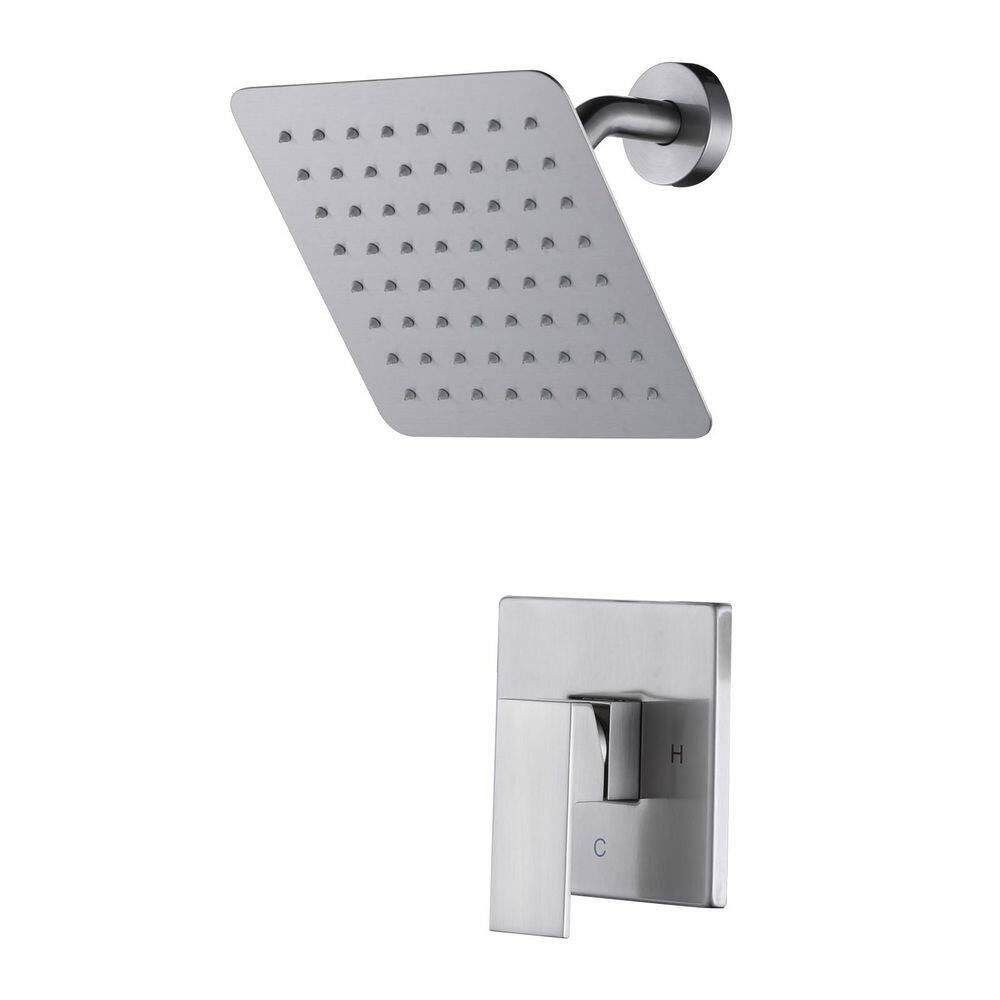 Single Handle 1-Spray Square Shower Faucet 1.8 GPM with Pressure Balance and Brass Valve Included in. Brushed Nickel price history on PriceWatchPro