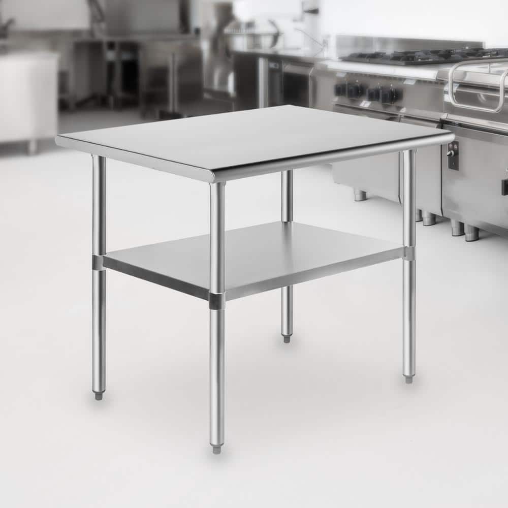 Stainless Steel Commercial 36"x24" Work Table with Adjustable Undershelf