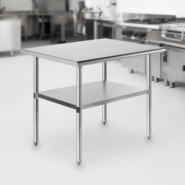 Stainless Steel Kitchen Utility Table, Stainless Steel Kitchen Prep Table Home Depot