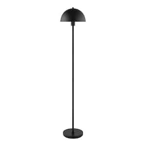 Corbin 56 in. Black 1-Light Standard Floor Lamp with Metal Dome Shade