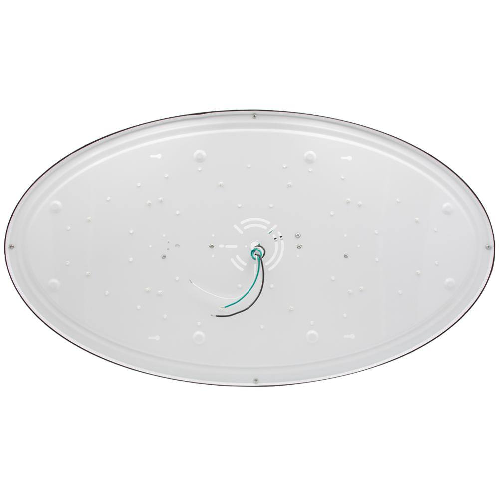 32" Black Oval LED Ceiling Mount Light Fixture with Matte Finish